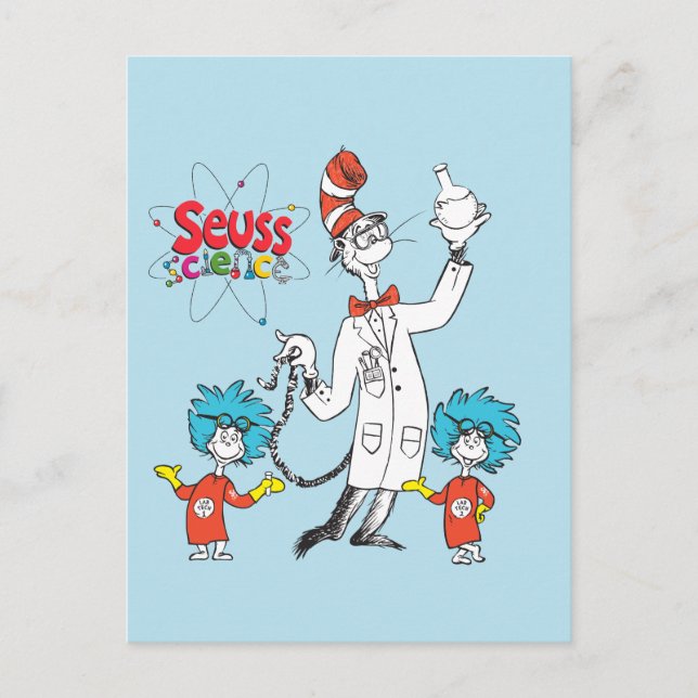 Postal Dr. Seuss | El gato con sombrero Seuss Ciencia (Anverso)