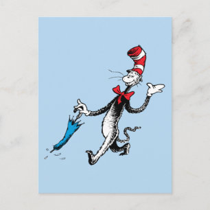 Postal Dr. Seuss El gato en el sombrero Paseo del parag