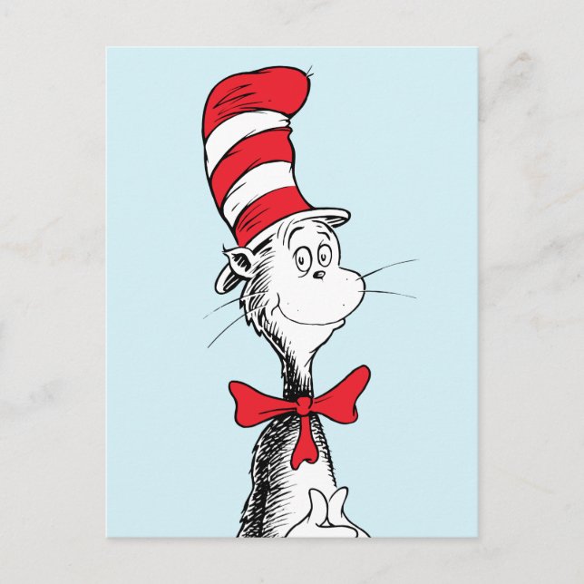 Postal Dr. Seuss: Gato en el Gorra de pie (Anverso)