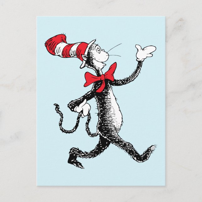 Postal Dr. Seuss | Gato en la caminata del gato Gorra (Anverso)
