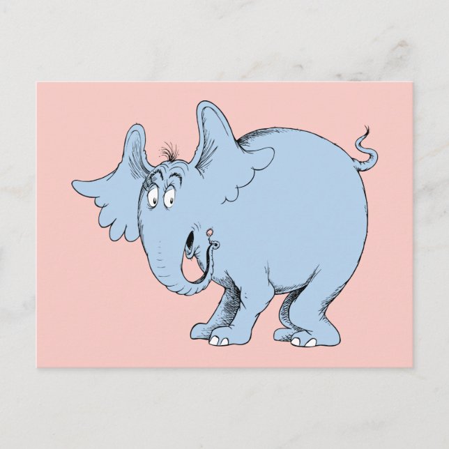 Postal Dr. Seuss | Horton escucha a Quién (Anverso)