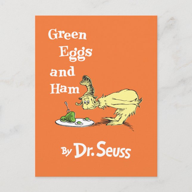Postal Dr. Seuss | Huevos verdes con jamón (Anverso)