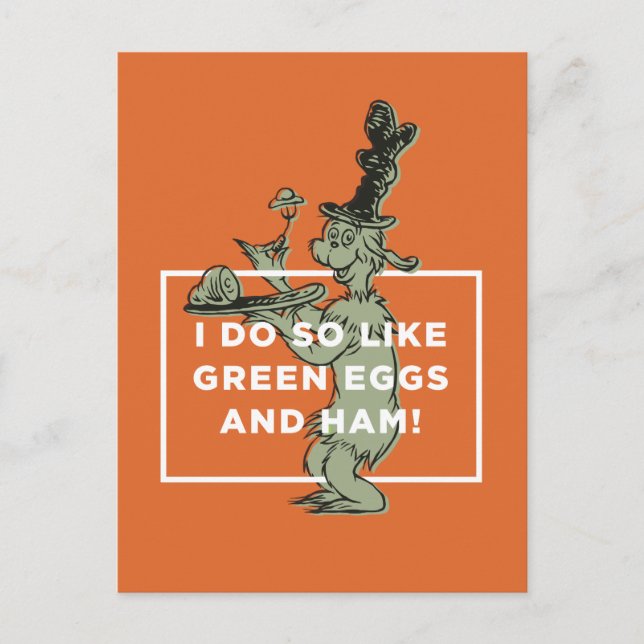 Postal Dr. Seuss | I Do So Like Green Eggs and Ham (Anverso)