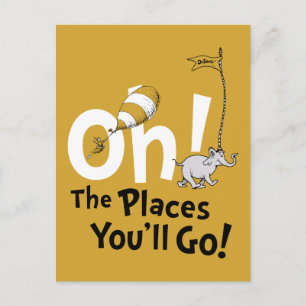 Postal Dr. Seuss   Oh, The Places You'll Go! Retro