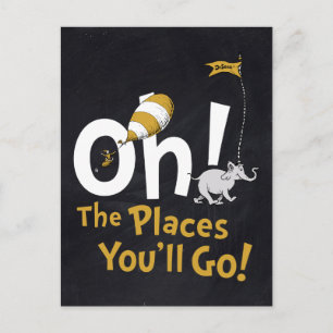Postal Dr. Seuss   Oh, The Places You'll Go! Retro