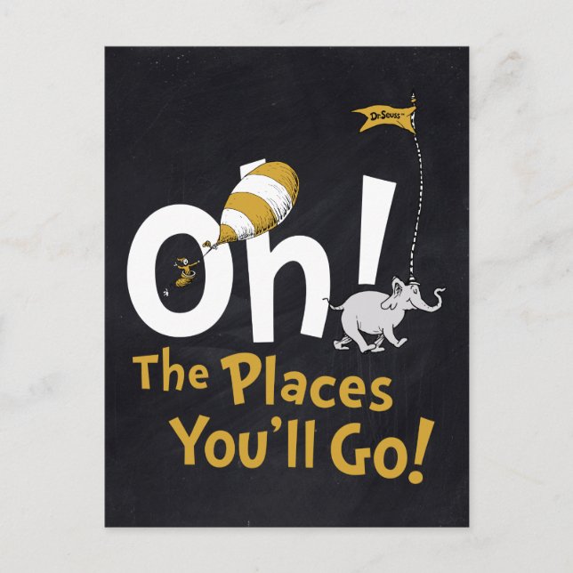 Postal Dr. Seuss | Oh, The Places You'll Go! Retro (Anverso)