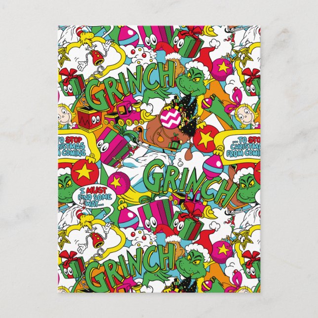 Postal Dr. Seuss | Patrón Colorido Grinch (Anverso)