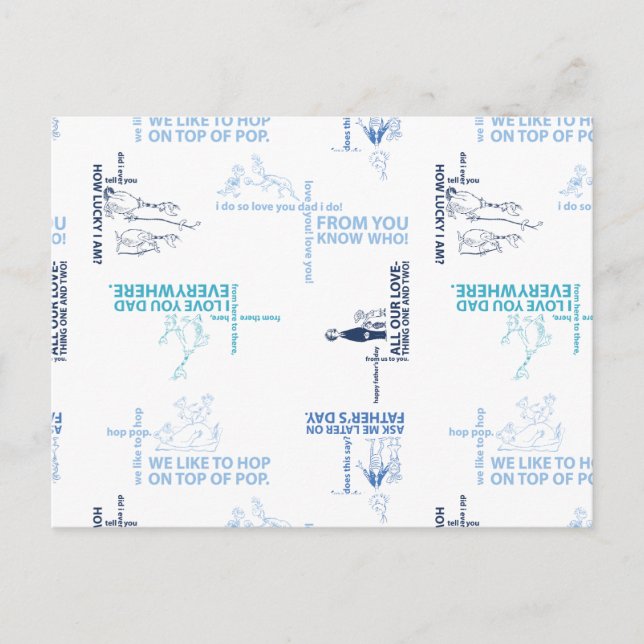 Postal Dr. Seuss | Patrón de cotización del día del padre (Anverso)