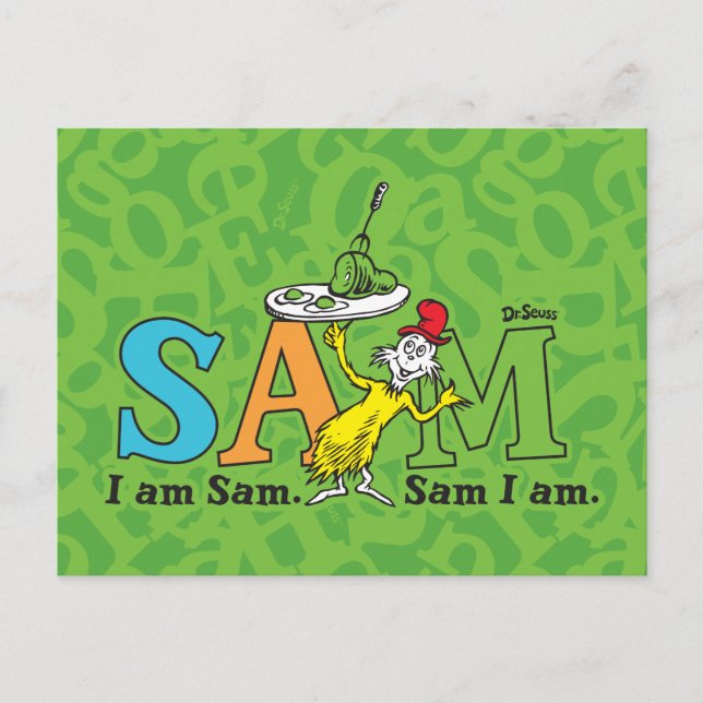 Postal Dr. Seuss | Soy Sam. Sam soy yo. (Anverso)