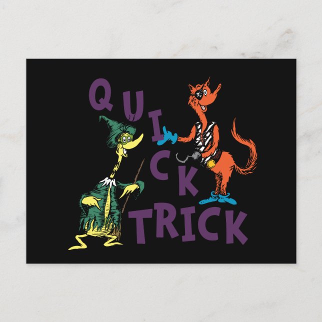 Postal Dr. Seuss | Truco rápido gráfico de Halloween (Anverso)