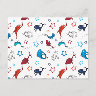Postal Dr. Seuss   Un pez dos peces patrón de estrella