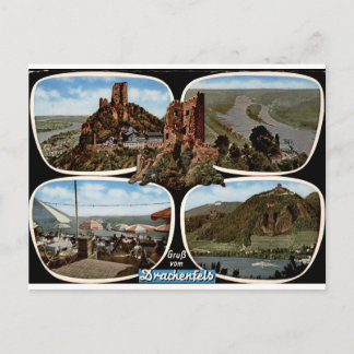 Postal Drachenfels Castillo del Rin Vista Múltiple Vintag