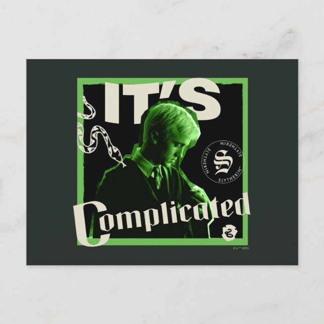 Postal Draco Malfoy - "Es complicado" (Anverso)