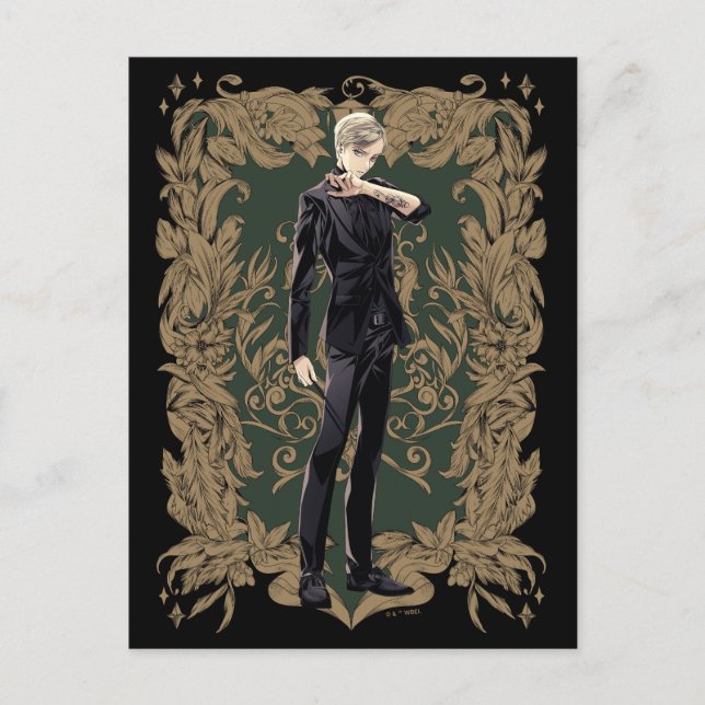 Postal Draco Malfoy Marco Adornado Anime (Anverso)