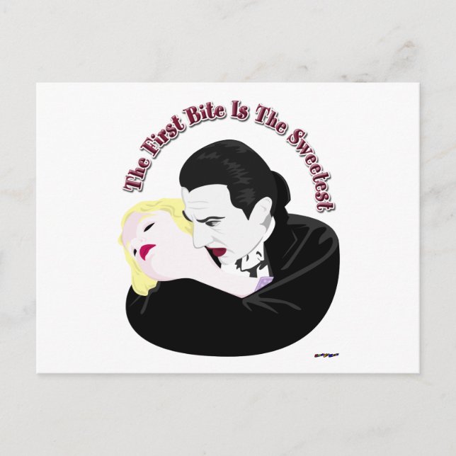 Postal Drácula, El Primer Mordisco Es El Más Dulce (Anverso)