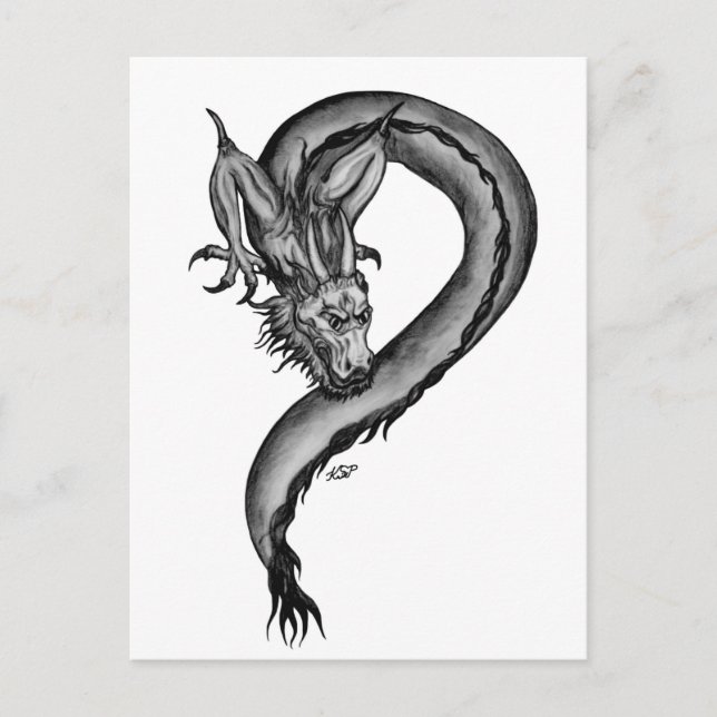 Postal Dragón al estilo del tatuaje (Anverso)