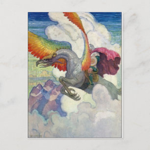 Postal Dragón arcoiris