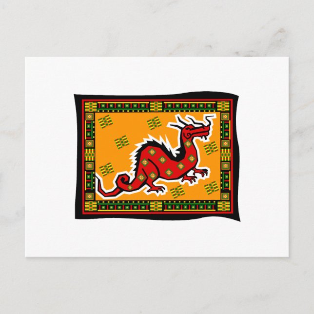 Postal Dragón asiático con antecedentes (Anverso)