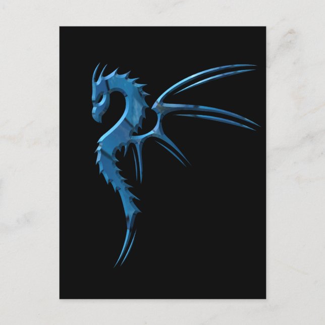 Postal Dragón azul metálico (Anverso)