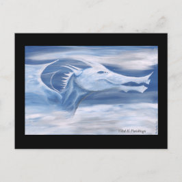 Postal Dragón azul y blanco