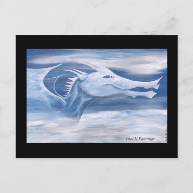 Postal Dragón azul y blanco (Anverso)