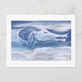 Postal Dragón azul y blanco