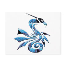 Dragón azul y negro