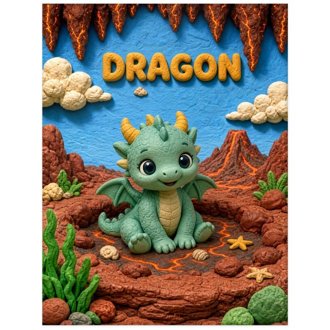 Postal Dragón Bebé Adorable, Mitológico (Subido por el creador)