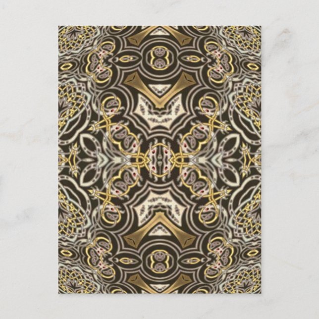 Postal Dragón Celta Delight Kaleidoscope Mandala (Anverso)