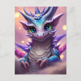 Postal Dragón Chica azul