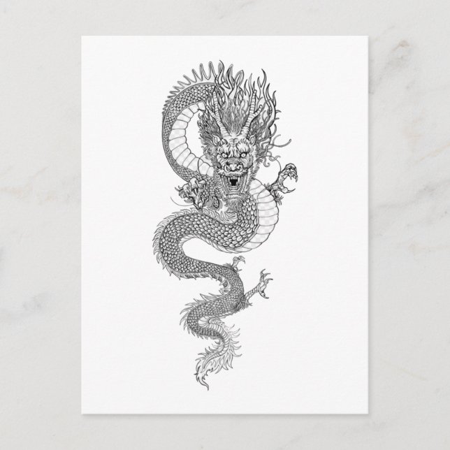 Postal Dragón chino antiguo (Anverso)