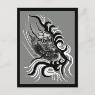 Postal Dragón chino en tatuaje