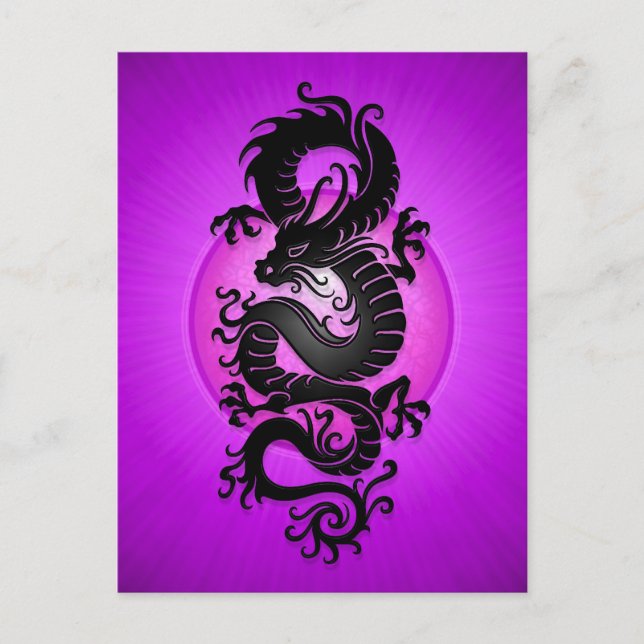 Postal Dragón chino morado (Anverso)