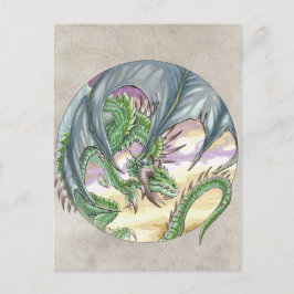Postal Dragón circular - Verde