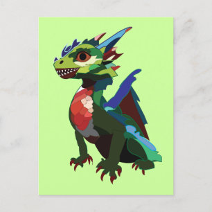 Postal Dragón colorido