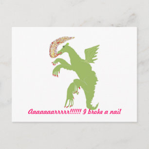 Postal Dragón con un clavo roto