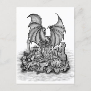 Postal Dragón con zombi
