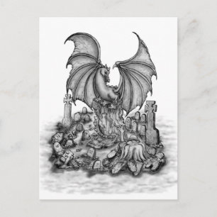 Postal Dragón con Zombie