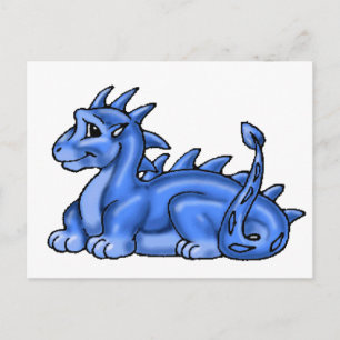 Postal Dragón de bebé azul