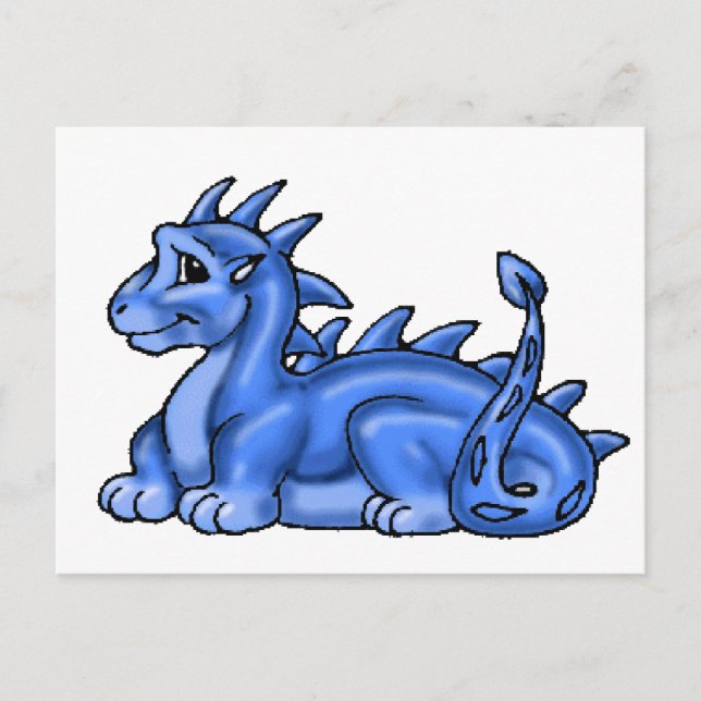 Postal Dragón de bebé azul (Anverso)