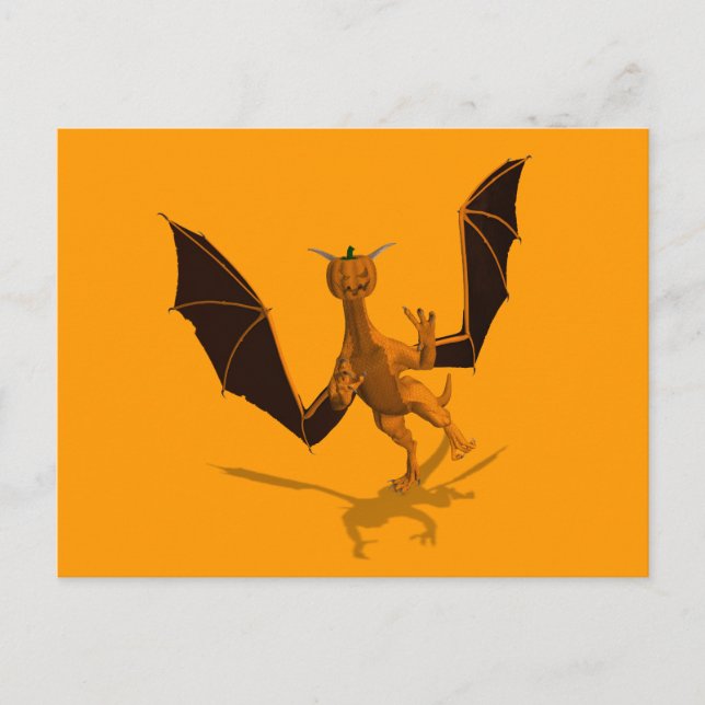 Postal Dragón de calabaza naranja (Anverso)