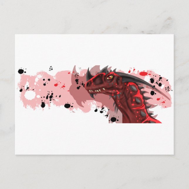 Postal Dragón de fuego (Versión blanca) (Anverso)