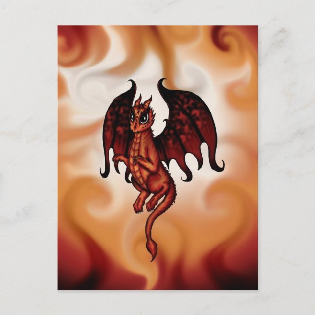 Postal Dragón de hadas de fuego (Anverso)