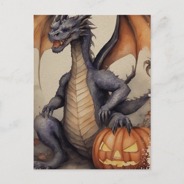 Postal Dragón de Halloween (Anverso)