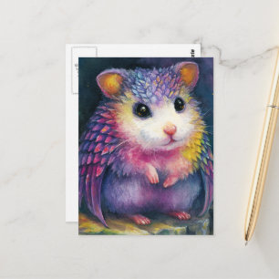 Postal Dragón de hámster rosa único