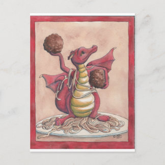 Postal Dragón de los espaguetis del vuelo
