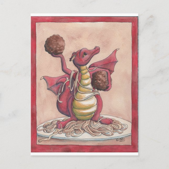 Postal Dragón de los espaguetis del vuelo (Anverso)