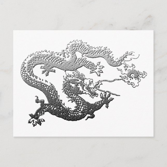 Postal Dragon de pintura cromada (Anverso)