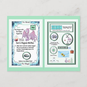 Postal Dragón de tabla periódica - Sodio