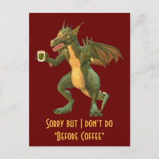 Postal Dragón de té o café